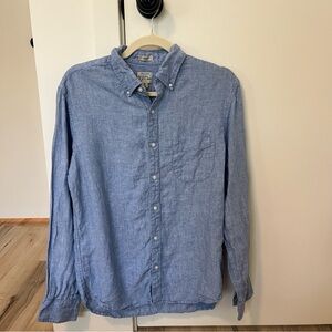 J. Crew Light Blue Linen Button-Down Shirt